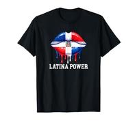Drapeau Latina Power Lèvres Hispanic Heritage République Dominicaine T-Shirt