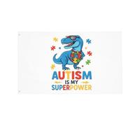 Drapeau L'autisme est mon superpouvoir dinosaure Drapeaux 90X150cm