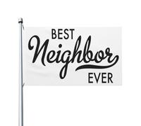 Drapeau Le Meilleur Voisin Du Monde Grand Drapeau 2 Œillets Métalliques Lavable Bannière À Œillets, Pour Balcon, Les Défilés, Jardin, 90x150cm