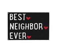 Drapeau Le Meilleur Voisin Du Monde Grand Drapeau Décoration Lavable Bannière À Œillets, Pour D'Intérieur, Balcon, Les Défilés, 90x150cm