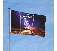 Drapeau « Le seul chemin est Jésus » 90 x 150 cm, bannière double face de bienvenue pour jardin, décoration murale colorée pour chambre d'étudiant