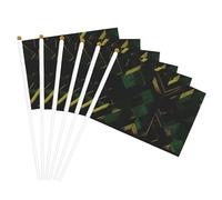 Drapeau léger à imprimé géométrique noir, vert et doré - Pratique - Décoration d'intérieur et d'extérieur - Pour événements et fêtes
