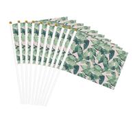 Drapeau léger avec feuilles de palmier vertes - Imprimé rose - Pratique - Pour intérieur et extérieur - Pour événements et fêtes