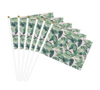 Drapeau léger avec feuilles de palmier vertes - Imprimé rose - Pratique - Pour intérieur et extérieur - Pour événements et fêtes