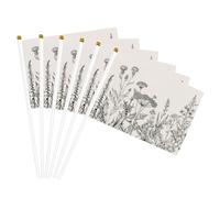 Drapeau léger avec gravure botanique et herbes florales - Décoration d'intérieur et d'extérieur