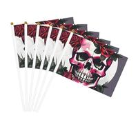 Drapeau léger imprimé crâne rose pour fêtes, événements, défilés, activités sportives, assemblage facile