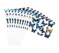 Drapeau léger imprimé papillon bleu pour fêtes, événements, défilés, activités sportives, assemblage facile