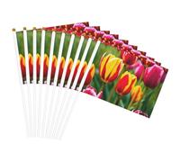 Drapeau léger imprimé tulipes roses pour festival, décoration intérieure ou extérieure, défilé, fête, événements