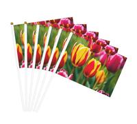 Drapeau léger imprimé tulipes roses pour festival, décoration intérieure ou extérieure, défilé, fête, événements