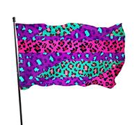 Drapeau léopard coloré 9,1 x 1,5 m, bannière de sport en polyester résistant à la décoloration avec 2 œillets en laiton