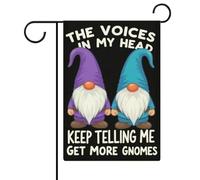 Drapeau Les Voix Dans Ma Tête N'Arrêtent Pas De Me Dire D'Acheter Plus De Gnomes. Décoratif Drapeaux Personnalisés Imprimé Bannière, Pour D'Intérieur, Jardin, Les Bureaux, 30x45cm
