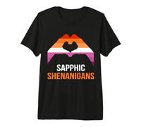 Drapeau lesbien drôle avec Dicton saphique Shenanigans lesbien T-Shirt Haut de Gamme