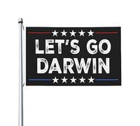 Drapeau Lets Go Darwin pour chambre d'adolescent, drapeau personnalisé double face, bannière extérieure pour maison, jardin, patio, 0,9 x 1,5 m, tapisserie Lets Go Darwin pour dortoir
