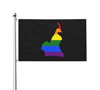 Drapeau LGBT double face carte du Cameroun drapeau durable extérieur 3x5 pieds bannières de drapeau patio drapeaux décoratifs d'intérieur drôles 3by5 drapeaux de fête à la maison