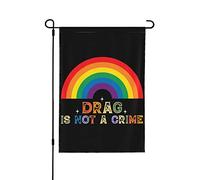 Drapeau Lgbt Drag IsA Crime Flags Drag IsA Crime Drapeaux de jardin Drapeaux de jardin personnalisés 12x18 Drapeau de jardin saisonnier double face pour la maison
