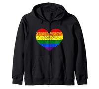 Drapeau LGBT Gay Lesbian Pride aux Couleurs du cœur Sweat à Capuche