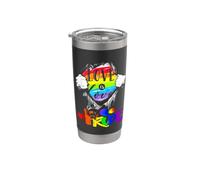 Drapeau LGBT Love Is Love Rainbow Tearing Inside Gobelet isotherme en acier inoxydable double paroi