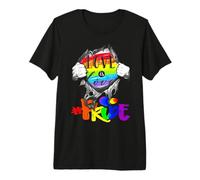 Drapeau LGBT Love is Love Rainbow Tearing Inside T-Shirt Haut de Gamme