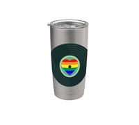 Drapeau LGBT Pride rétro années 80 90 Gobelet isotherme en acier inoxydable double paroi