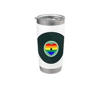 Drapeau LGBT Pride rétro années 80 90 Gobelet isotherme en acier inoxydable double paroi