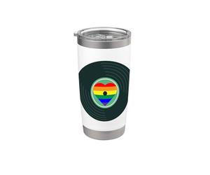 Drapeau LGBT Pride rétro années 80 90 Gobelet isotherme en acier inoxydable double paroi