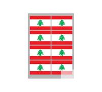 Drapeau Liban (8 Fois 9,5x6,3cm) - Sticker/Autocollant