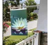 Drapeau libellule avec nénuphar 61 x 91 cm pour extérieur et intérieur - Drapeaux de jardin avec œillets verticaux double face pour décorations de cour