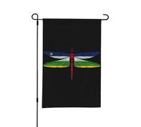 Drapeau libellule d'Afrique centrale double face 12 x 18 pouces, décoration extérieure pour jardin