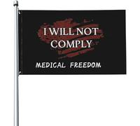 Drapeau Liberté Médicale Je Ne M'Y Conformerai Pas Décoratif Drapeaux Imprimé Traditionnel Bannière, Pour Les Bureaux, D'Intérieur, Les Défilés, 90x150cm