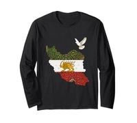 Drapeau Libre Iran Lion et Soleil - Symbole du Patrimoine Perse Manche Longue
