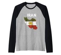 Drapeau Libre Iran Lion et Soleil - Symbole du Patrimoine Perse Manche Raglan