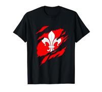 Drapeau Lille Blason déchiré à effet 3D. France T-Shirt