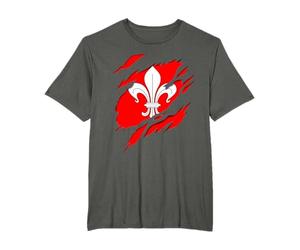 Drapeau Lille Blason déchiré à effet 3D. France T-Shirt