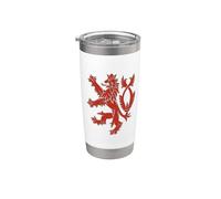 Drapeau Lion double face Bohême Armes Rouge Gobelet isotherme en acier inoxydable double paroi