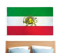 Drapeau Lions en polyester, 1,5 x 0,9 m, drapeau historique de l'Iran Lion et avec tissu résistant à la décoloration pour une utilisation en extérieur et intérieur, drapeau patriotique persan