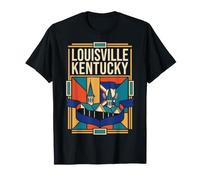 Drapeau Louisville Kentucky Twin Spires Architecture Art rétro T-Shirt