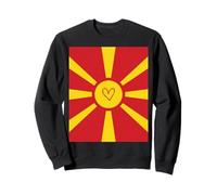 Drapeau Macédoine du Nord Macédoine Cœur Fière Fête Nationale Sweatshirt