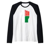 Drapeau Madagascar Poing levé Résilience Malgache Manche Raglan