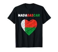 Drapeau Madagascar Vacances Madagascar Coeur Drapeau Malgache T-Shirt