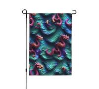 Drapeau magique 3D en écailles de dragon d'automne double face, décoration saisonnière durable pour décoration de porche de cour