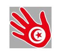 Drapeau Main Tunisie - 10x10cm - Sticker/Autocollant