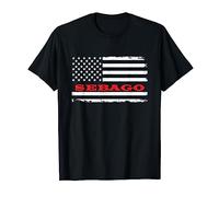 Drapeau Maine Américain Sebago USA Patriotique Souvenir T-Shirt