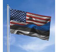 Drapeau Maison Amérique Vintage Estonienne Bannière Avec Œillets Double Face Drapeau Pour Plage Clubs Chambres 152X90Cm