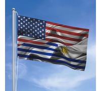 Drapeau Maison Amérique Vintage Uruguay Uruguayen Bannières Double Face Éclatantes Drapeau De Jardin Pour Dortoirs Fêtes Plage 152X90Cm