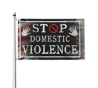 Drapeau Maison Halte À La Violence Domestique Sensibilisation À La Violence Domestique Décoration Bannière Avec Œillets Suspendre Drapeaux Pour Ferme Chambres Accessoires 90X150Cm