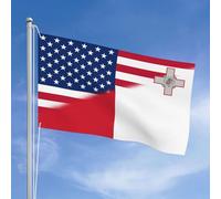 Drapeau Maison Maltese Américaine Vintage Bannière Double Face Décoratif Drapeaux Pour Toutes Les Saisons Fêtes Dortoirs 152X90Cm