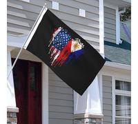 Drapeau Maison Philippines America Hearts Philippines Bannières Éclatantes Décoratif Drapeau De Cour Pour Plage Extérieure Fêtes 90X150Cm