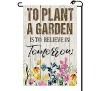 Drapeau Maison « Planter Un Jardin, C'Est Croire En Demain » 30X45Cm Drapeau De Cour Avec Œillets Suspendre Bannière Cour Pour Chambres Ferme Toutes Les Saisons
