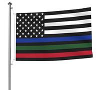 Drapeau Maison Police, Armée Et Pompiers Thin Line American Décoration Bannière Suspendre Éclatantes Drapeaux De Maison Pour Accessoires Fêtes Vacances 90X150Cm