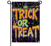 Drapeau Maison Sorcières : Halloween, Un Bonbon Ou Un Sort 30X45Cm Drapeaux De Maison Avec Œillets Résistant Aux Intempéries Bannières Pour Accessoires Toutes Les Saisons Dortoirs